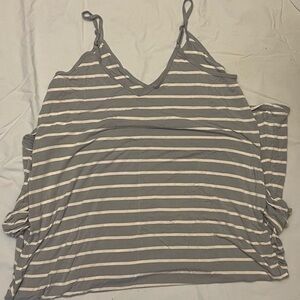 Light blue striped midi